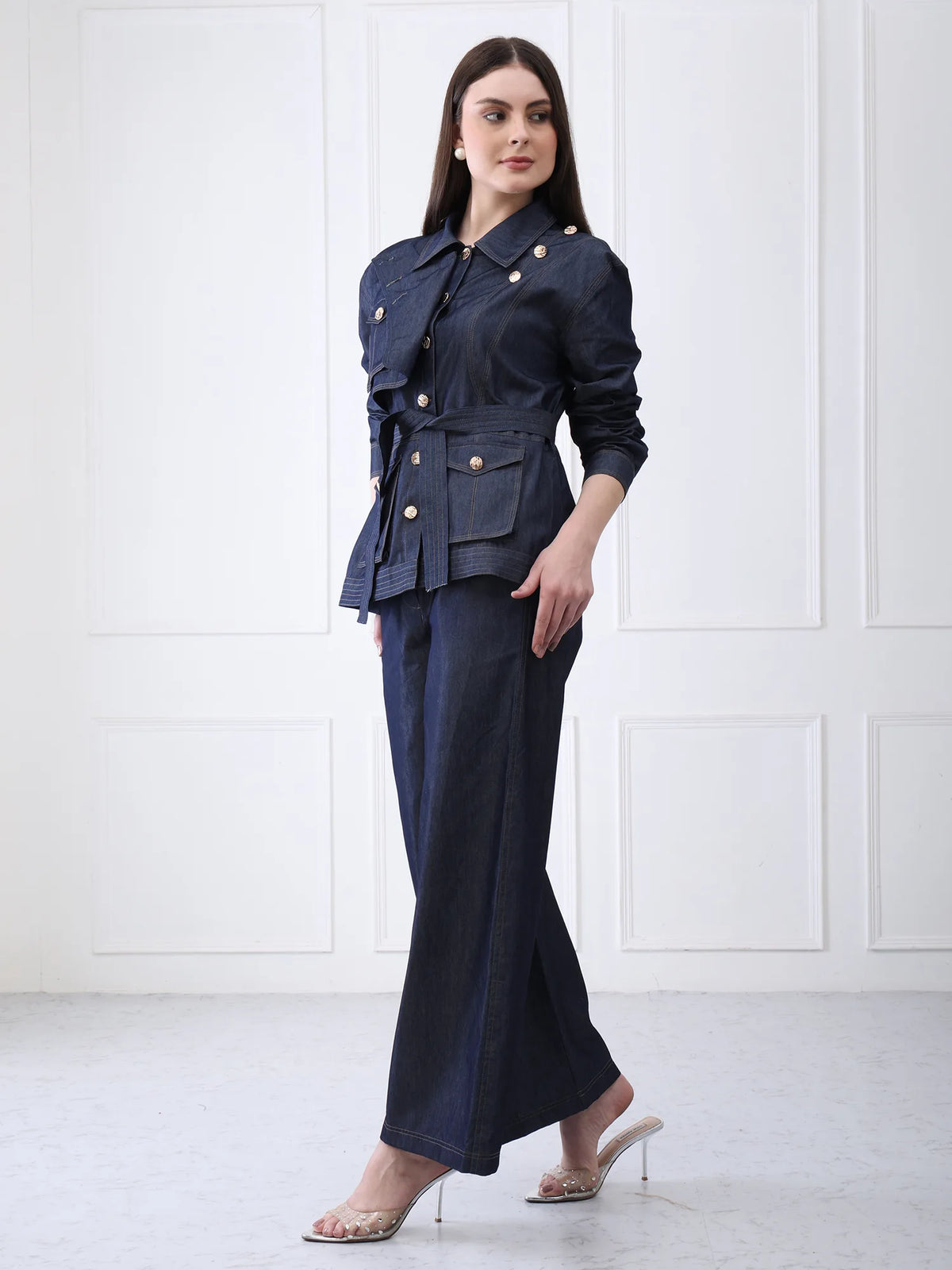 Belted Denim Co-ord Set