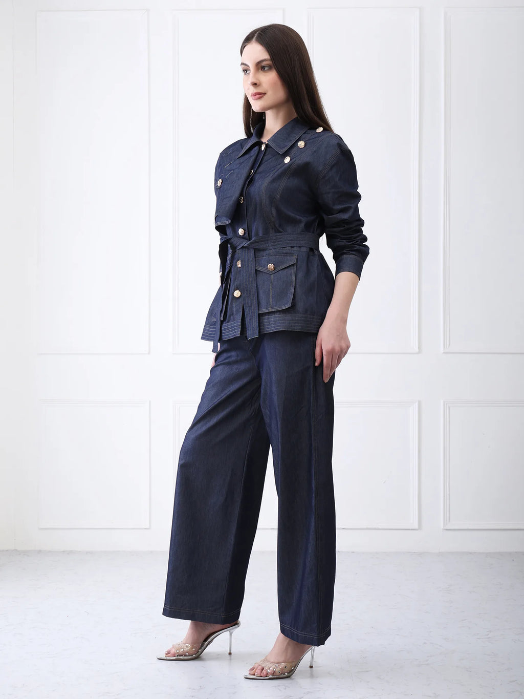 Belted Denim Co-ord Set