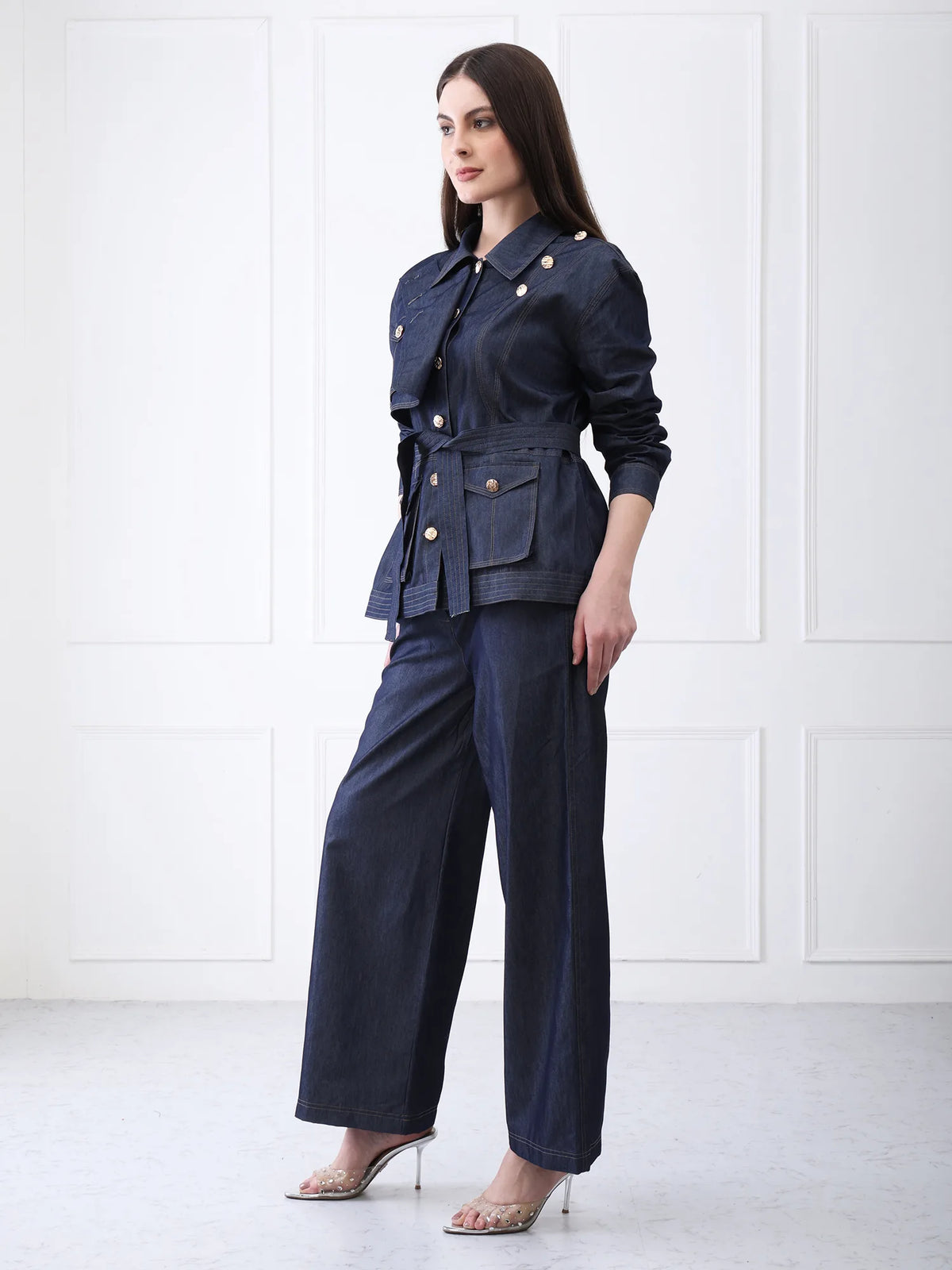 Belted Denim Co-ord Set