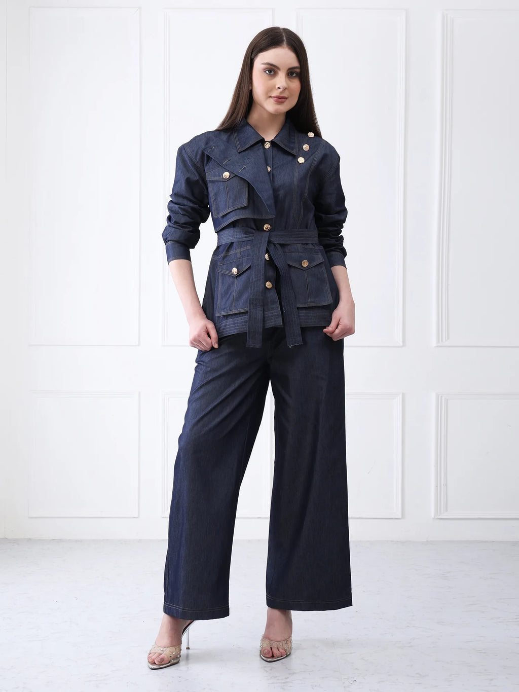 Belted Denim Co-ord Set