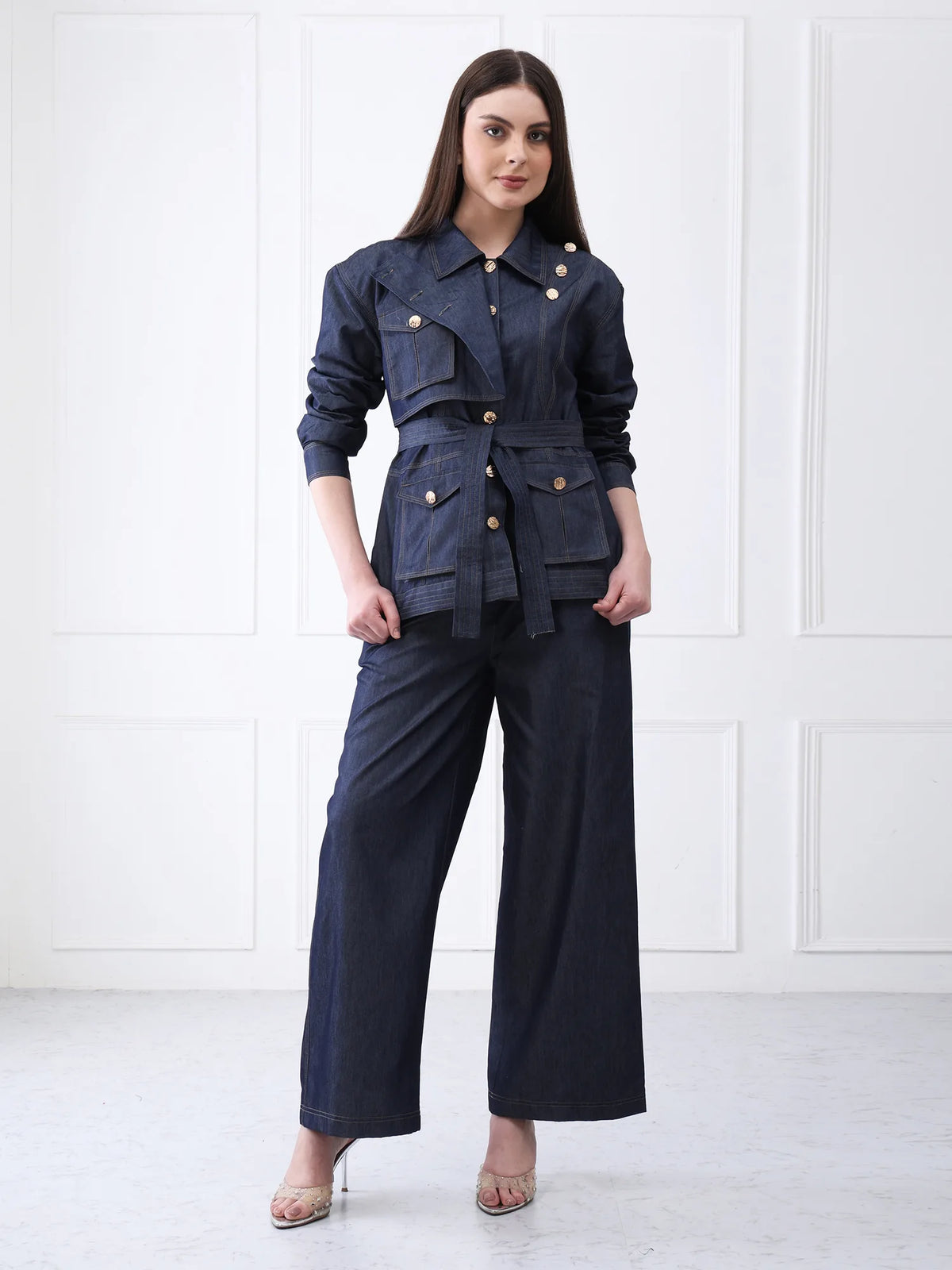 Belted Denim Co-ord Set