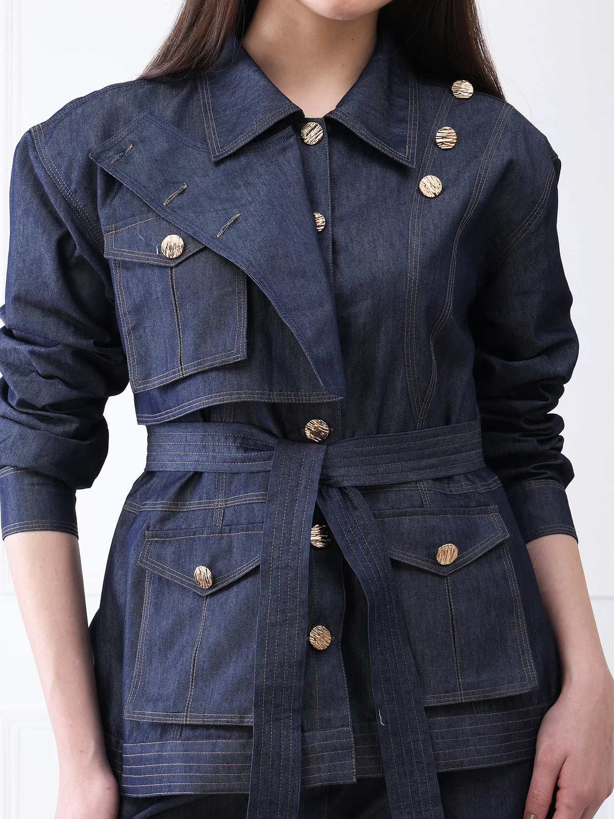 Belted Denim Co-ord Set