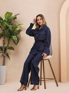 Drawstring Denim Co-ord Set