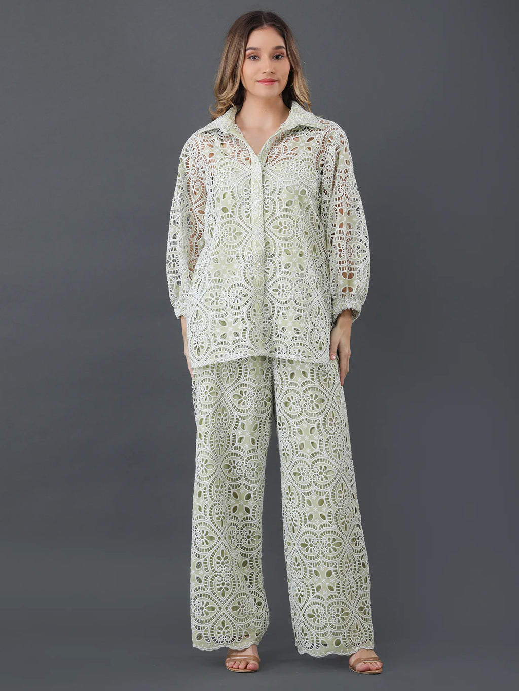 Meadow Lace Button-down Co-ord Set