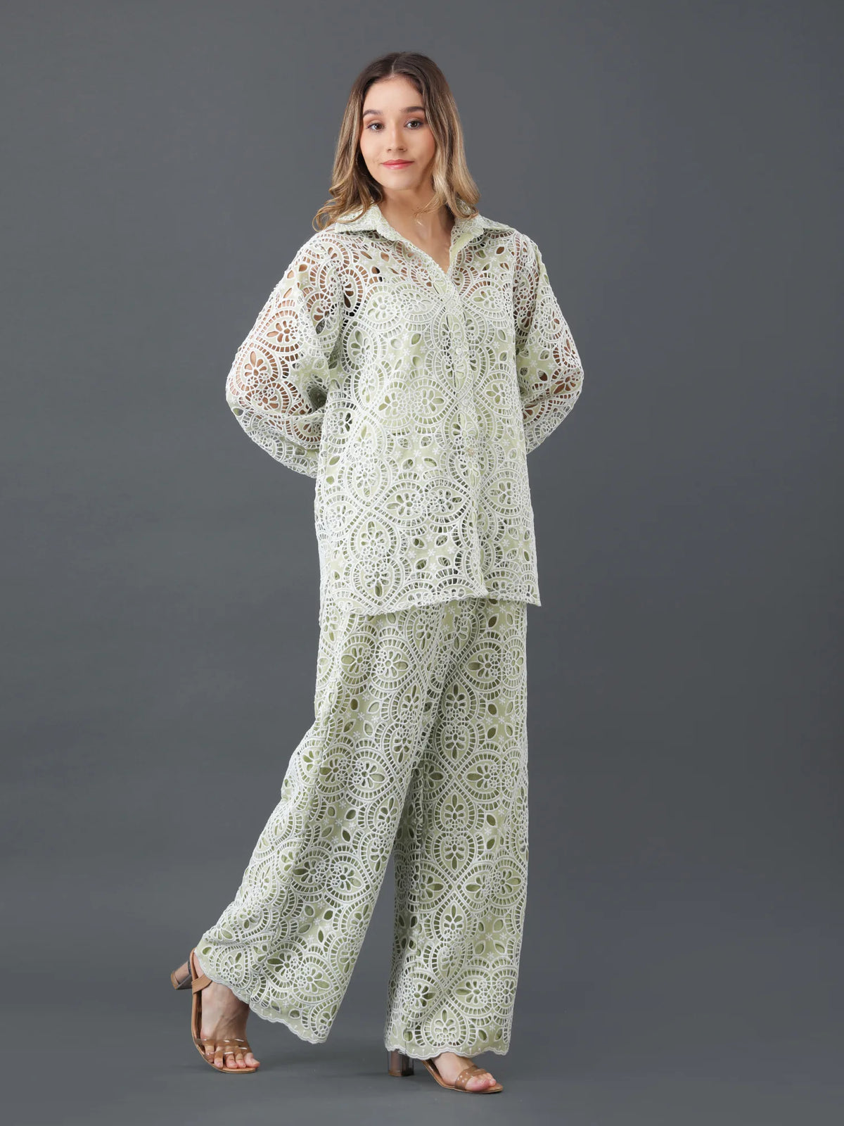 Meadow Lace Button-down Co-ord Set