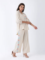 Crochet Co-ord Set in Oatmeal Beige
