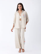 Crochet Co-ord Set in Oatmeal Beige