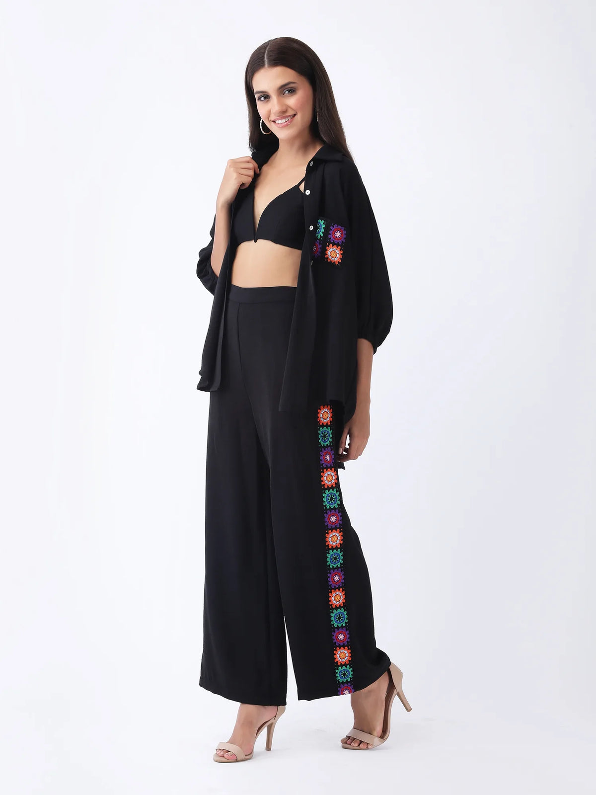 Crochet Co-ord Set in Black