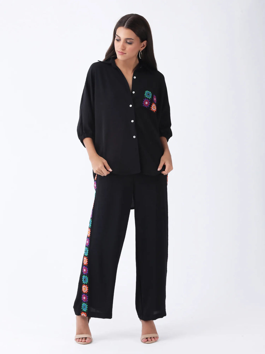 Crochet Co-ord Set in Black